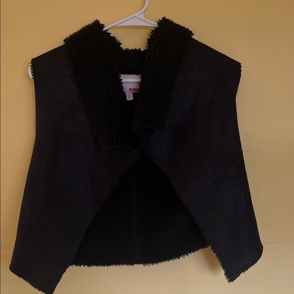 BONGO Black Shearling Women's Vest